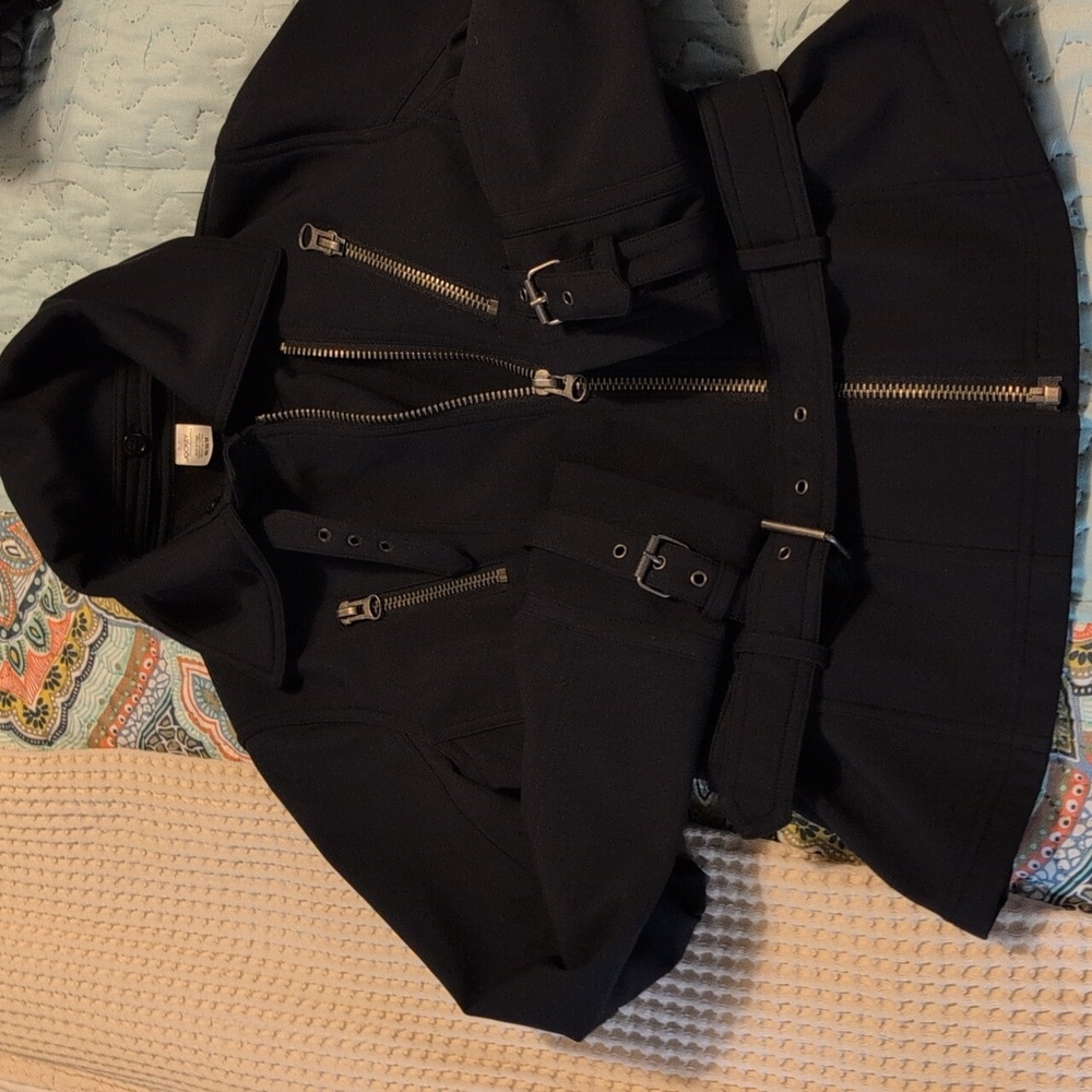 Black Belted Zipper Jacket by Jockey